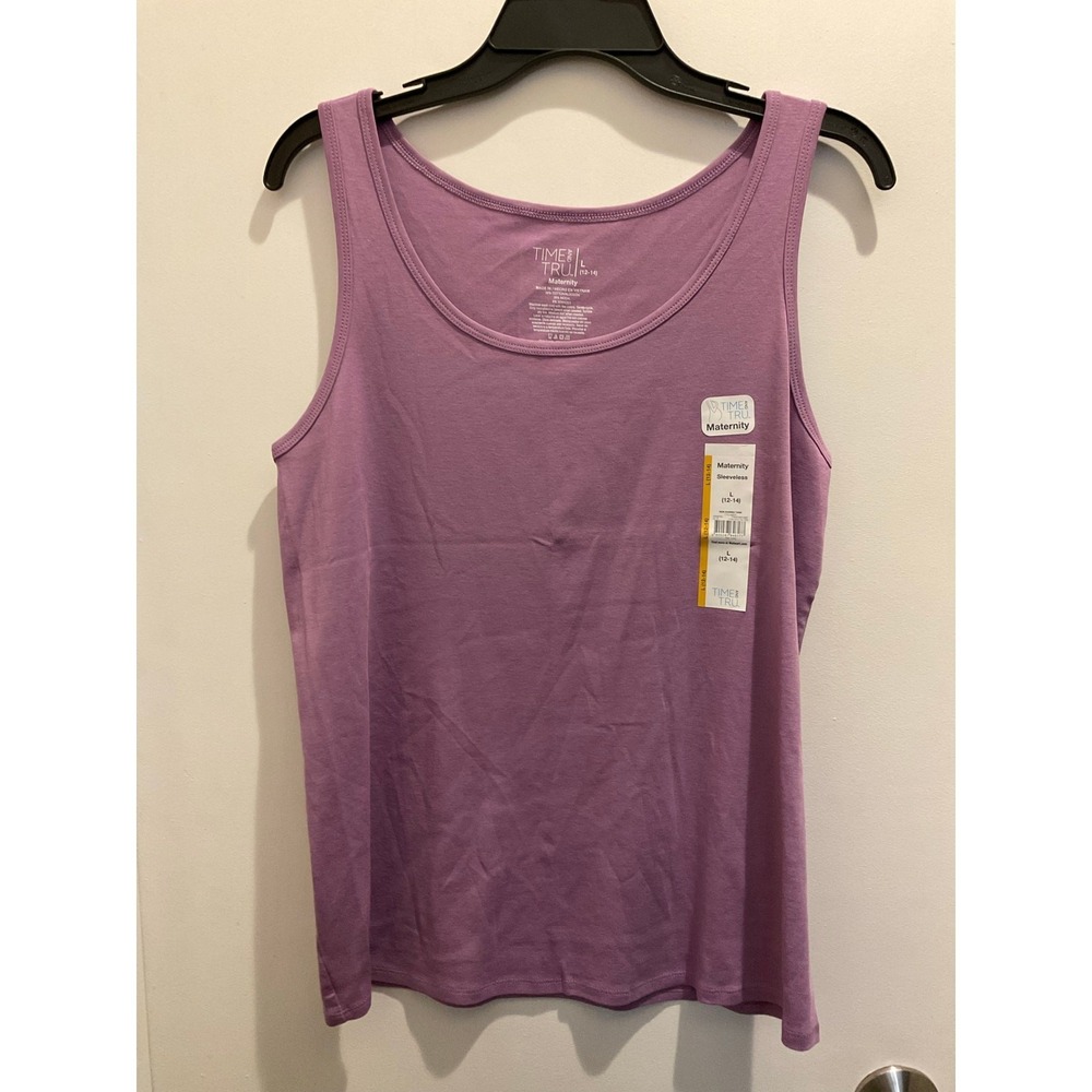 Time and Tru Women's Maternity Non Shirred Tank Top, Size L